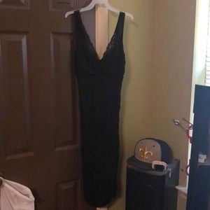 Black lace mini dress